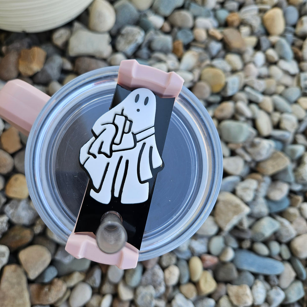 Stanley Tags: Ghost holding Tumbler Stanley Tags