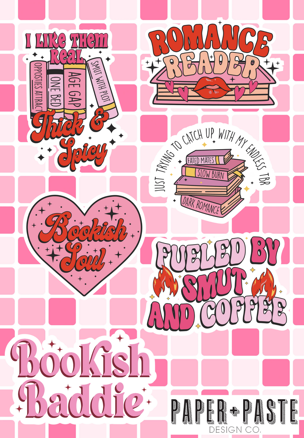 Stickers: Smut Pink Reader Set 2 - 6pcs