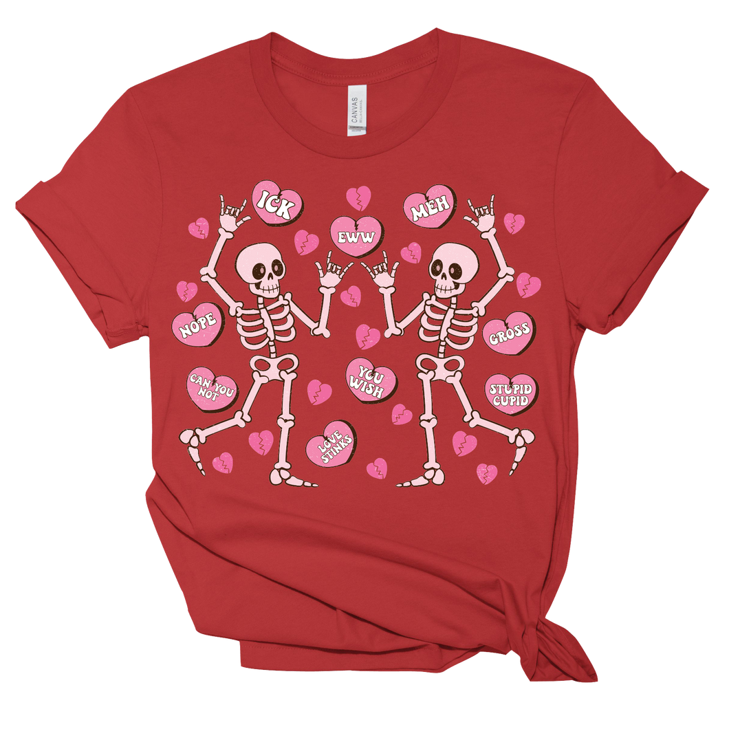 T-Shirt: Anti-Valentine Skelly Sweethearts