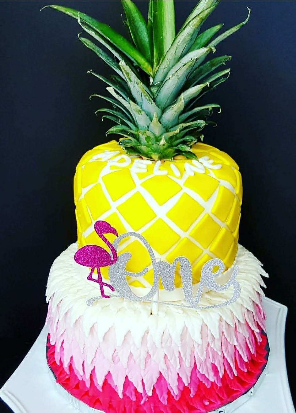 Cake Topper: Flamingo One - Baby Shower/Birthday