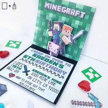 Load image into Gallery viewer, Invitation: Minecraft Themed Party - 10pk
