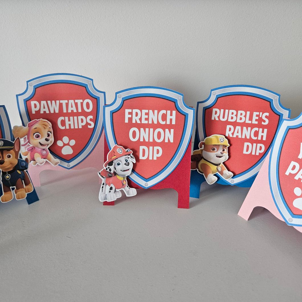 Food Tents: Paw Patrol Theme - 10/pack