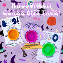Load image into Gallery viewer, Halloween Playdoh Girl Ghost Class Gift Tags - 25/pk
