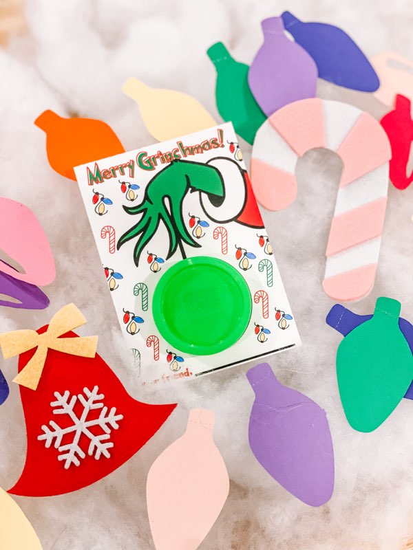 Merry Grinchmas Play Doh Holders - Class Gift Idea - 25/pk