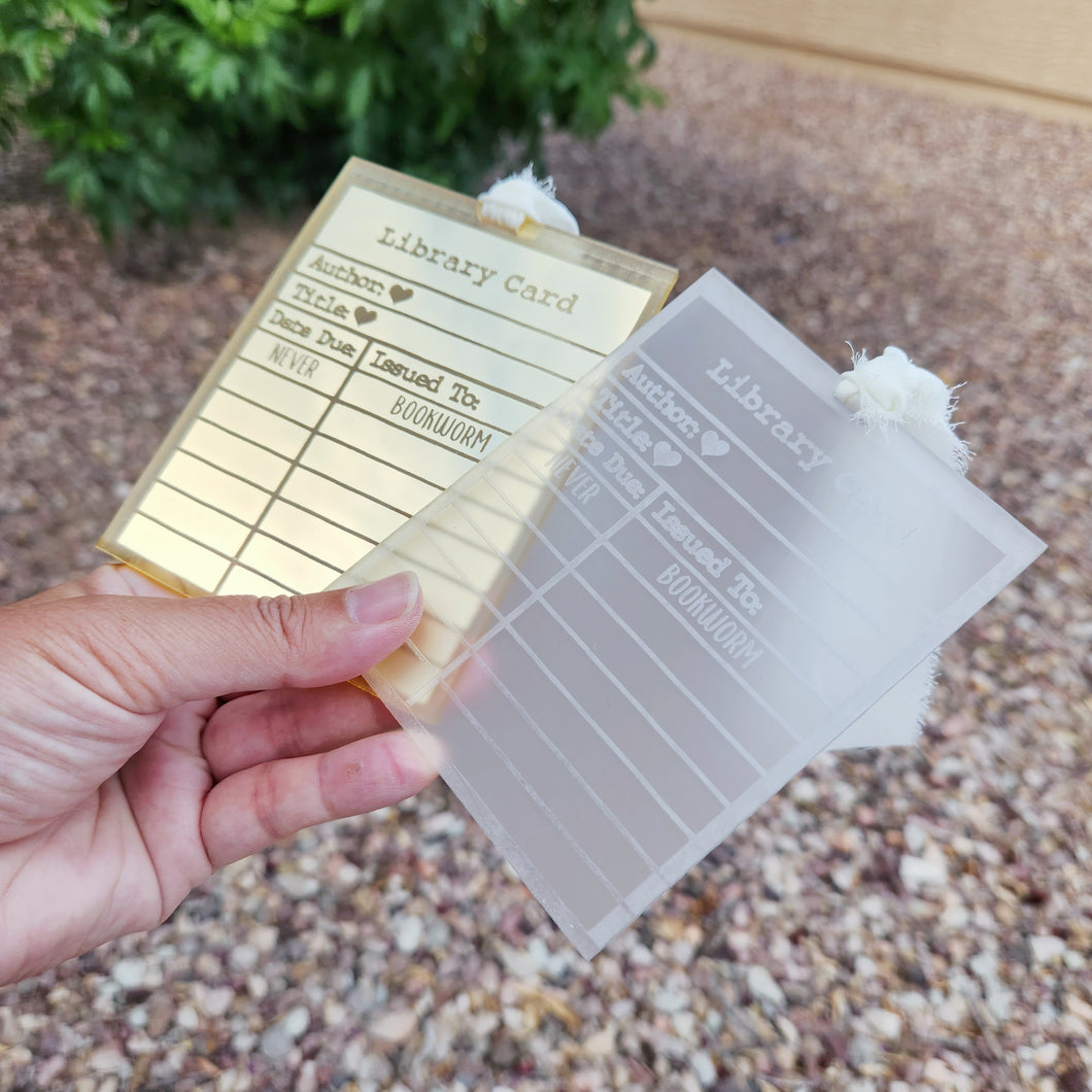 Bookmark: Library Card Bookworm