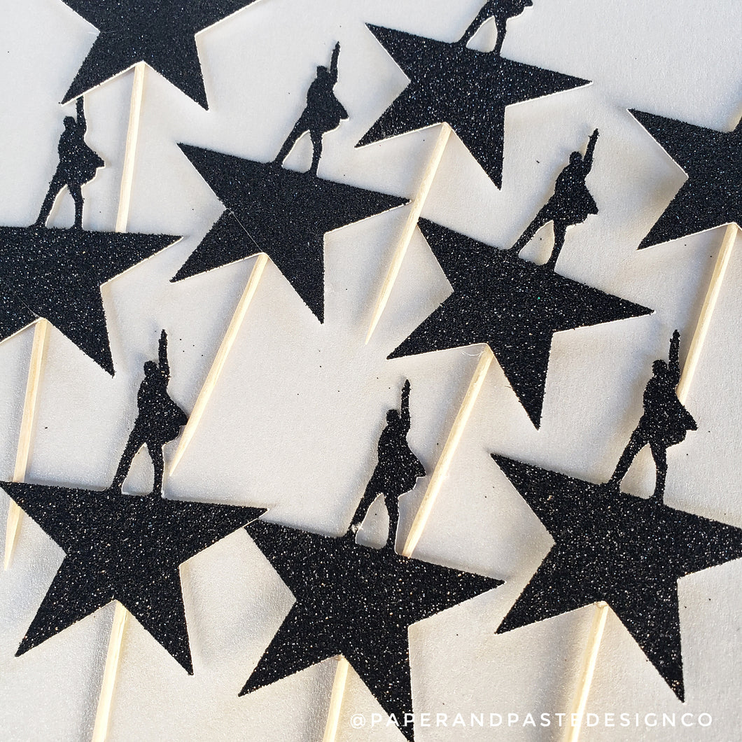 Cupcake Toppers: Hamilton Theme - 12/pack