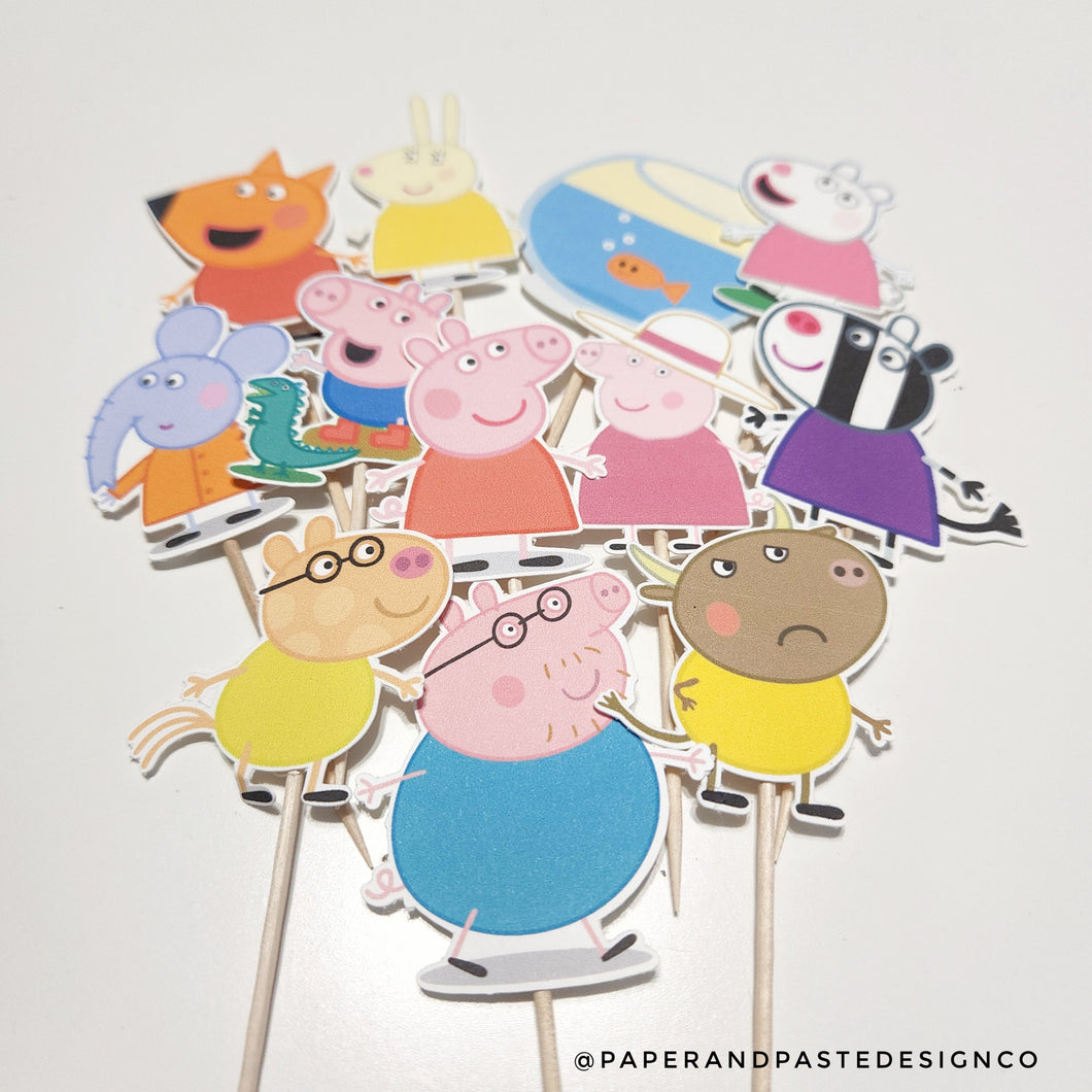 Toppers - Peppa Pig Cupcake Toppers - Food Picks