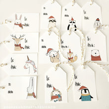 Load image into Gallery viewer, Gift Tags: Holiday Animals Gift Tags - 12pk
