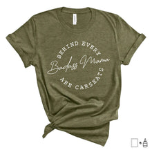 Load image into Gallery viewer, T-Shirt: Behind Every Badass Mama is a carseat(s)
