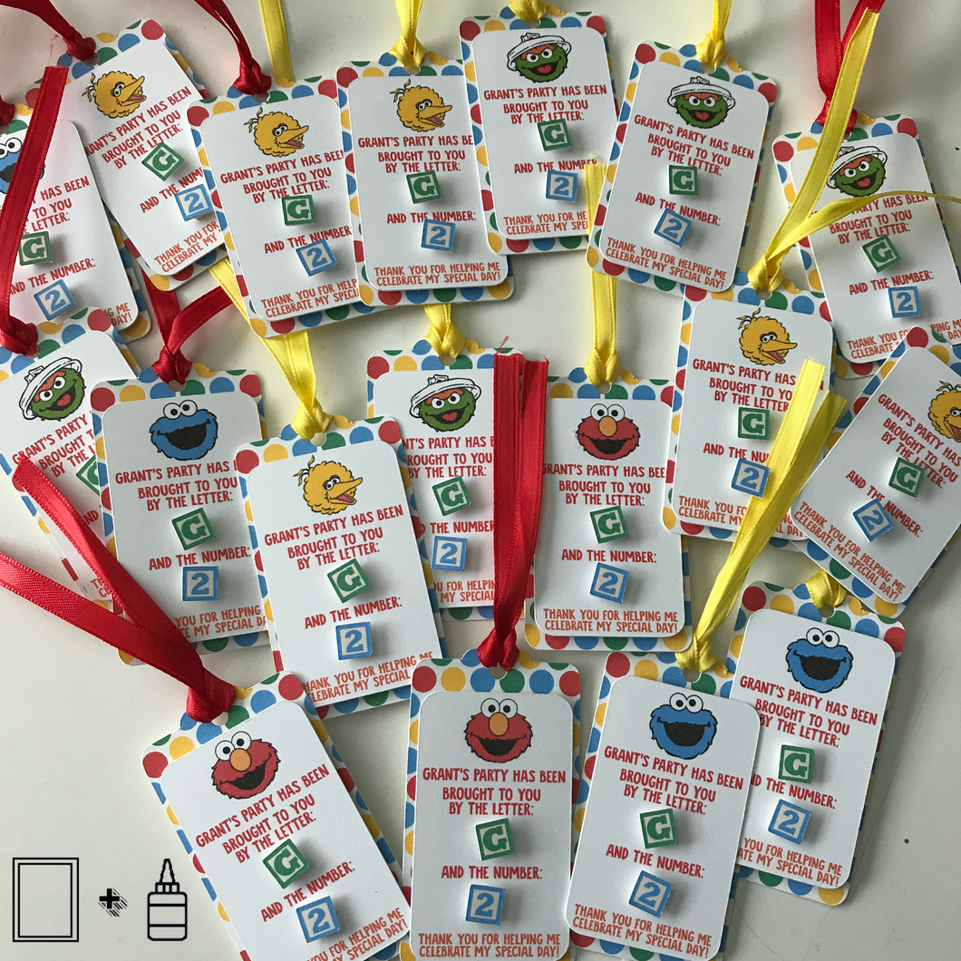 Favor Tags: Sesame Street Theme