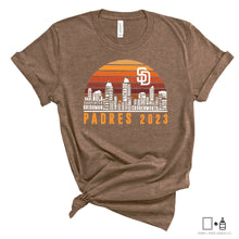 Load image into Gallery viewer, T-Shirt: Padres Skyline Retro Baseball Unisex Shirt - San Diego Baseball Shirt

