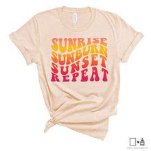 Load image into Gallery viewer, T-Shirt: &quot;Sunrise, Sunburn, Sunset, Repeat&quot; Luke Bryan Shirt
