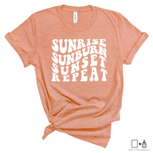 Load image into Gallery viewer, T-Shirt: &quot;Sunrise, Sunburn, Sunset, Repeat&quot; Luke Bryan Shirt
