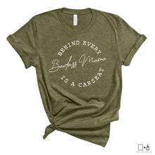 Load image into Gallery viewer, T-Shirt: Behind Every Badass Mama is a carseat(s)
