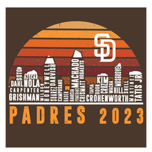 Load image into Gallery viewer, T-Shirt: Padres Skyline Retro Baseball Unisex Shirt - San Diego Baseball Shirt
