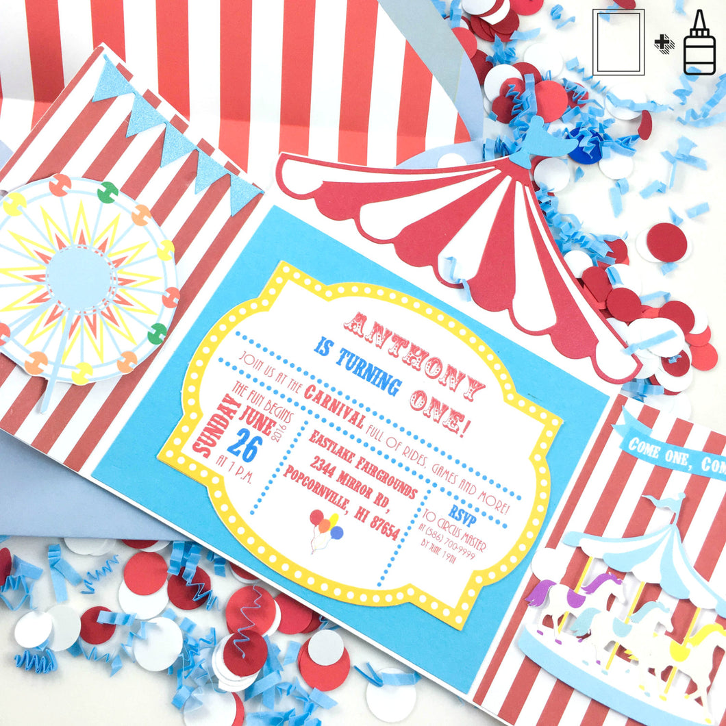 Invitation: Carnival/Circus Themed Party - 10/pack