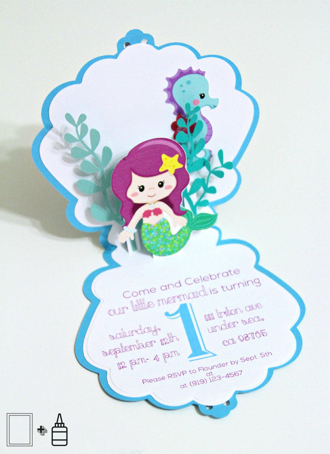 Invitation: Mermaid Themed Party - 10/pack