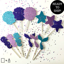 Load image into Gallery viewer, Cupcake Toppers: Mermaid Theme - 12/pack
