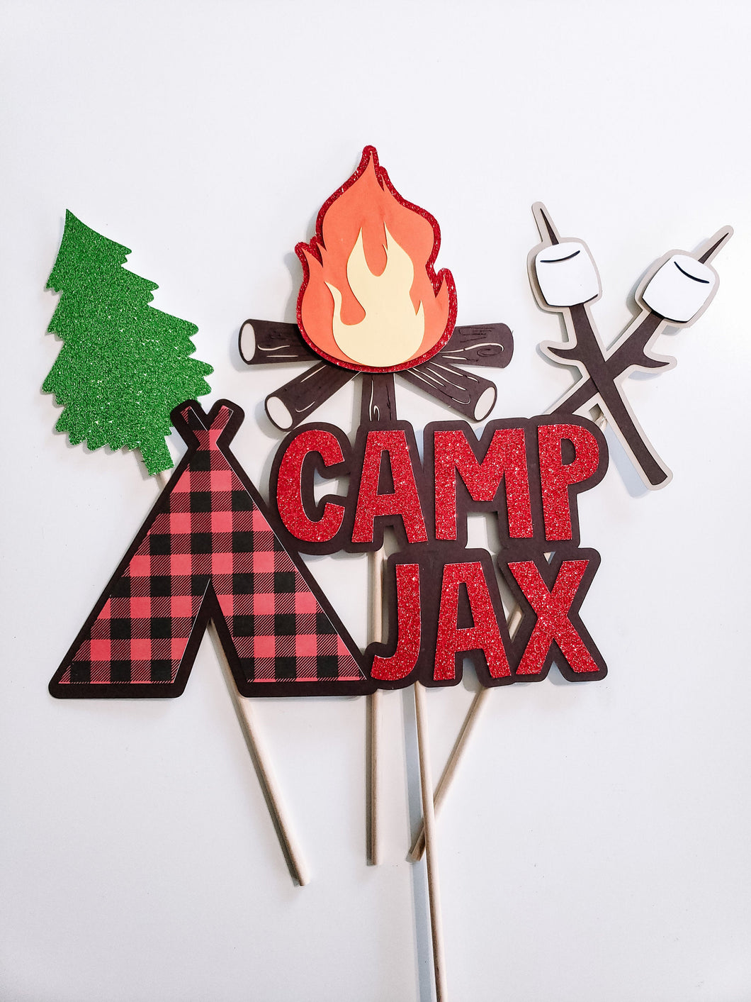 Cake Topper: Camp Theme - 5pc. Set