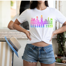 Load image into Gallery viewer, T-Shirt: Padres Skyline Neon Baseball Unisex Shirt - San Diego Baseball Shirt
