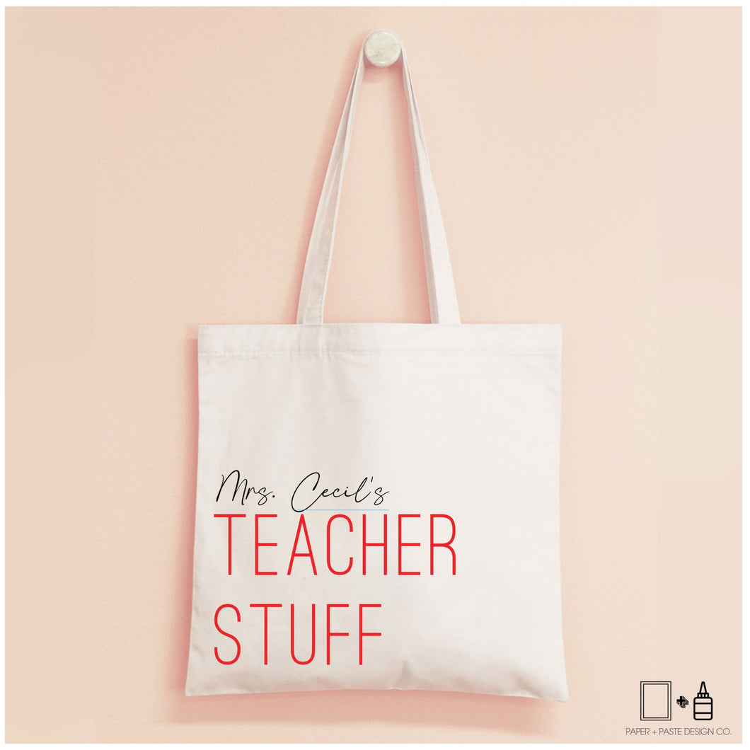 Tote Bag: Customized Teacher Tote Bag