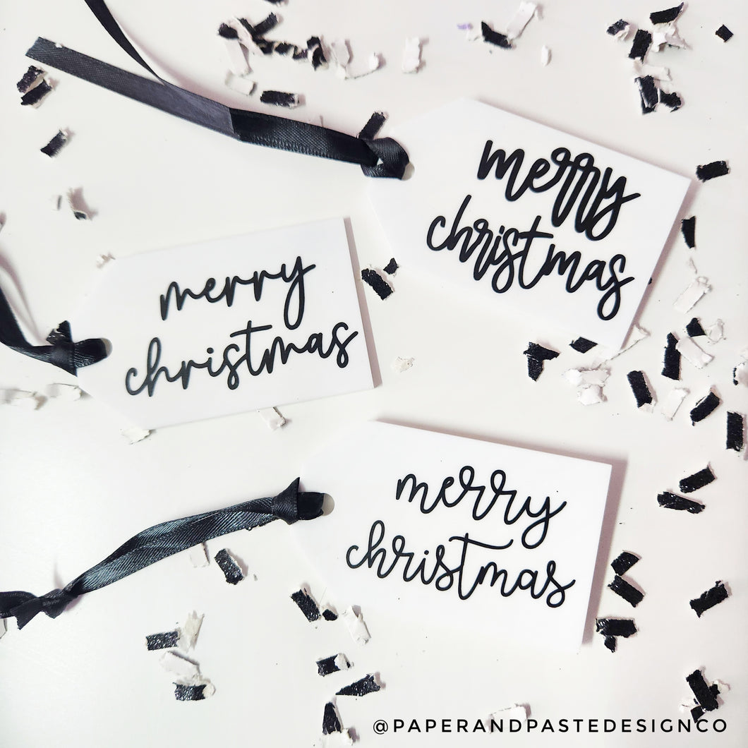 Gift Tags: White Holiday Acrylic 